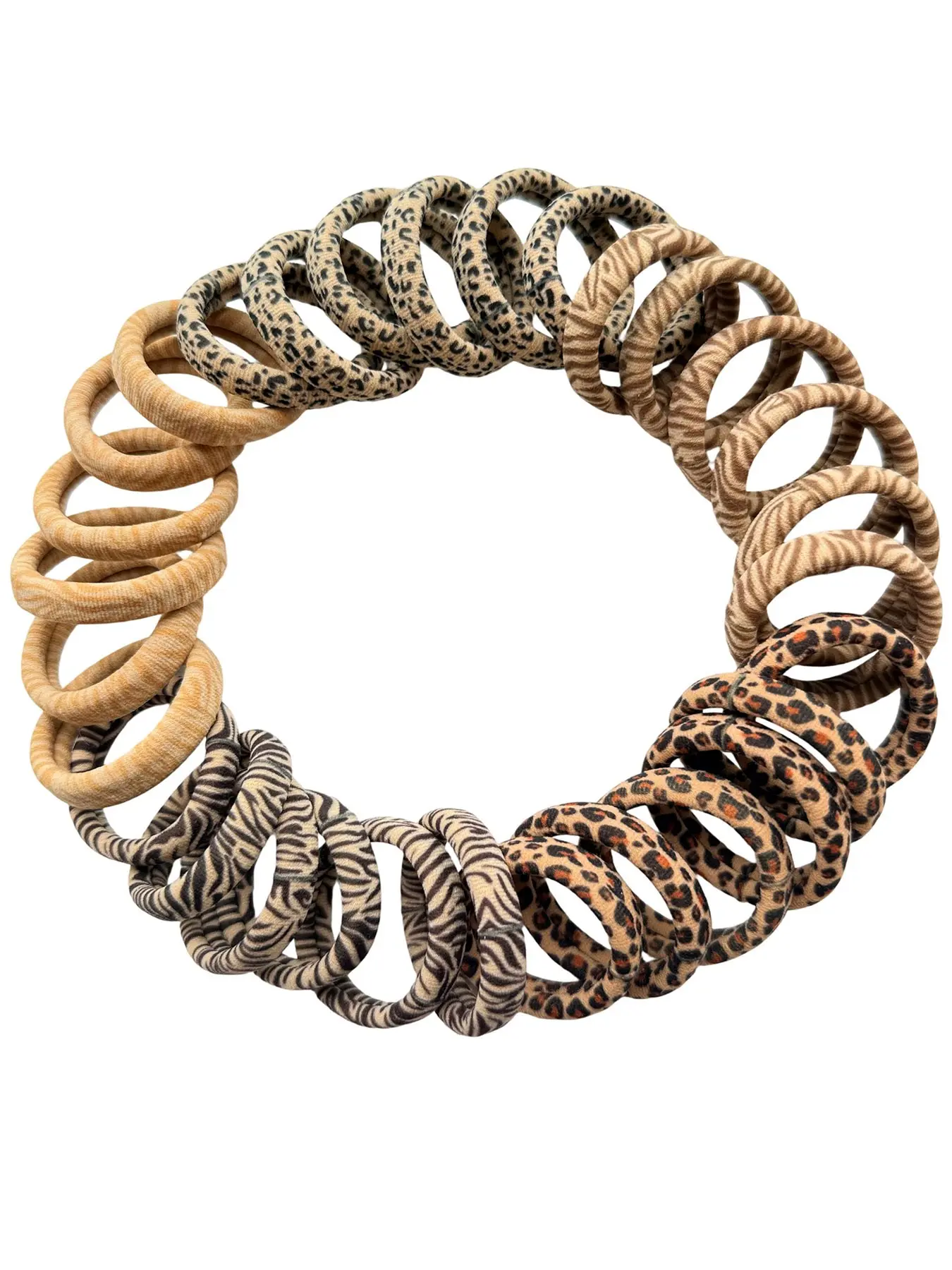 30pcs Leopard Print Hair Ties, 4.5cm High Elasticity Seamless Ponytail Cords, Scrunchies for hair, Elegant Plaid Design, All-Season Fashionable Hair Accessories, Ponytail Holders, Scrunchies Bulk