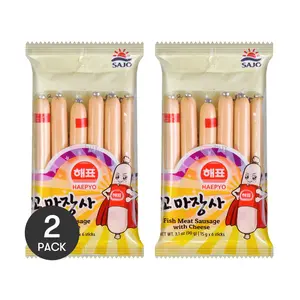 HAEPYO Korean Cheese Cod Fish Sausage - 2 Pack, 90g Each | Delicious Snack