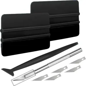 Vinyl Wrap Tools, Window Film Application Kit, Car Tinting Kit, Vinyl Squeegee Set, Wallpaper Smoothing Tool Kit with Felt Squeegee, Craft Knife & 5pcs Blades, Mini Squeegee