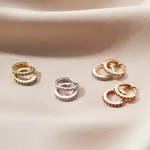 Birthstone Huggie Earrings Exquisite Jewelry Gift