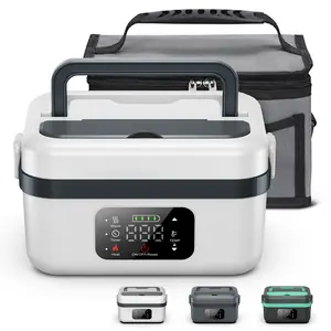 Cordless Electric Lunch Box with Insulated Bag, 16000mAh Rechargeable, 1L Large Capacity, Smart Timer, Removable Divider, BPA Free with Tableware summervibes