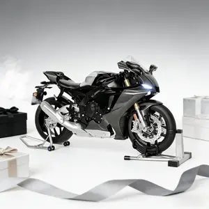 XLG Compatible for 1:6 R1M multifunctional alloy die-cast motorcycle model, with jet and sound effects and display stand, Toy Car, Motorcycle Collection, Gift, Toy Moto Bike for Kids and Collectors Ages 8 and up, gifts for couples, friends and family