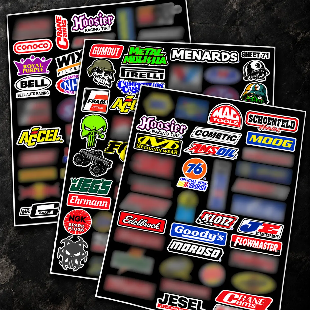 Racing Automotive Decal Sticker Set, Performance Parts Style Vinyl Stickers for Toolbox, Garage, Car, Laptop, Cooler