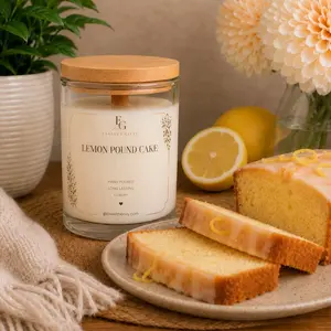 Envious Gifts Lemon Pound Cake Scented Candle - Envious Gifts Brand Lemon Fragrance Aroma Candle