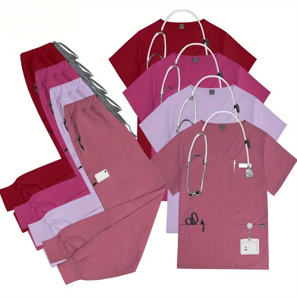 High-quality Work Uniform Set for Men and Women: Tops Pants and Laboratory Clothes Comfortable