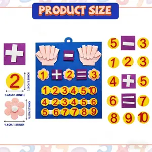 Handmade Felt Counting Math Teaching Aids, Kindergarten Addition Subtraction Early Education Toy, 2 Sets Educational Toys for Kids, Number Counting Blocks