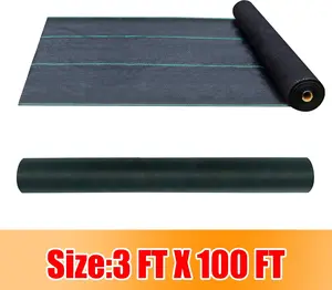 3FTx100FT Weed Barrier Fabric 5oz Premium Garden Landscape Fabric Heavy Duty & Easy Setup Ground Cover for Yard,Garden,Flower Bed,Outdoor Project