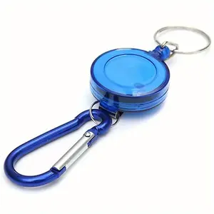 1pcs Retractable Pull Keychain For Men, ID Lanyard Keychain, Name Tag Card Holder, Reels Recoil Belt Key Ring