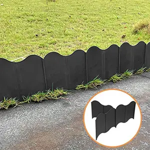 20 ft Garden Edging 40PCS Interlocking Landscaping Edging Kit, Plastic No-Dig Pound-in Garden Edge(20' Long x 5.3” Tall) - Black