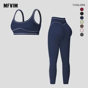 MFVIM Women’s 2-Piece Workout Sets for Women - Solid Backless Camisole & High-Waist Leggings, Comfortable Breathable Athletic Outfit, Summer Athleisure Wear for Yoga, Gym, Valentine’s Day Gift, Workout Sets Women