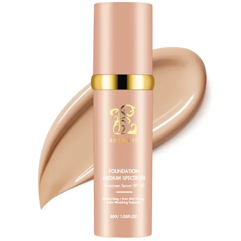 BOTAGUS Foundation 4 in 1-Medium Spectrum,4 in 1 Foundation Liquid，Liquid Foundation for Flawless, Natural Looking Finish,Protecting from Sun with SPF50; for Gym, Sports, Dancing Concealer Cosmetic Lightweight Makeup，Longwearing & Waterproof for Makeup