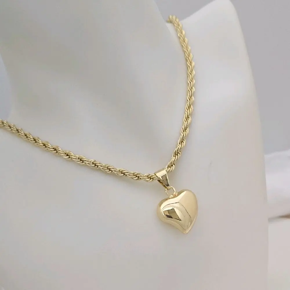 cadena 224 torcida y dije corazon plain unisex