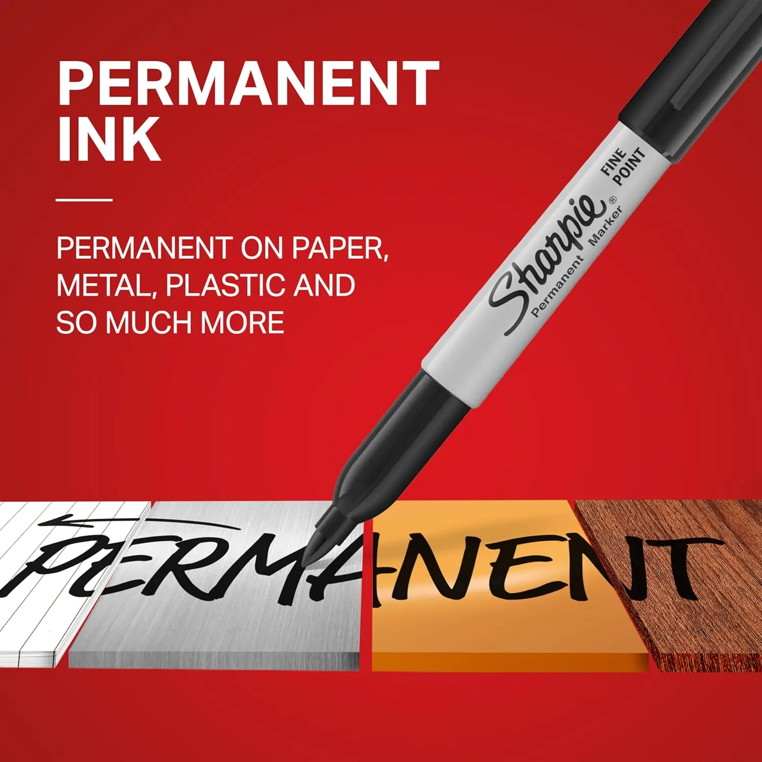 Sharpie Permanent Markers, Fine Tip, Black, 12-Count - Quick-Drying, Fade-Resistant Office Stationery for Wood, Plastic, Paper