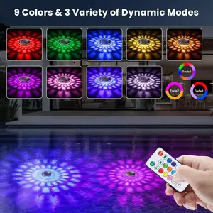 Solar Pool Lights Floating, RGB Color Changing LED Solar Pool Lights that Float, Waterproof LED Lights for Swimming Pool, Hot Tub, Pond, Garden & Party Decoration