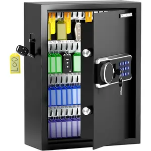 Heavy Duty 103 Position Electronic Key Lock Box with Anti-Theft Deposit Key Slot & Key Out Tags, Wall Mounted Code Key Box for Home Office