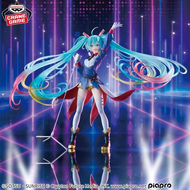 23cm BPEV Series Hatsune Miku x GUNDAM 45th Anniversary Version PVC Anime Official Prize Figure Collectible Model Table Ornament Fan Collection Holiday & Birthday Gifts