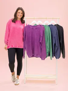 100% Cotton Washed Ribbed Pullover by DD Design | S-3X