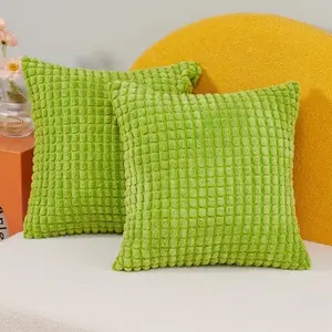 Deconovo Fundas de Almohada Funda de Cojín Decorativas Sólidas y Suaves para Sofá 16 x 16 Pulgadas Verde Claro Paquete de 2