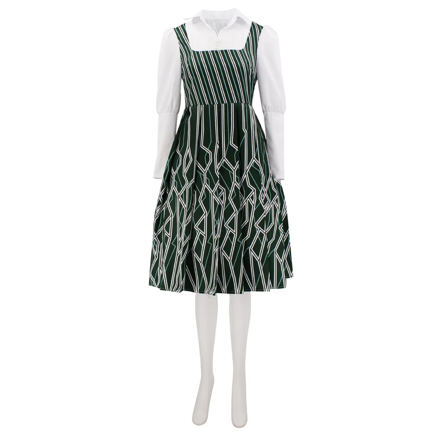 Women‘s Nessarose Cosplay Costume Shiz University Striped Dress for Halloween