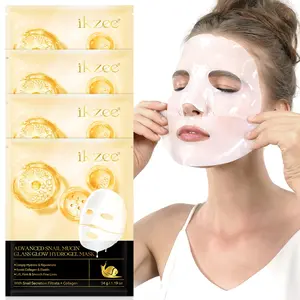 ikzee Advanced Snail Mucin Glass Glow Hydrogel Mask, Collagen deep-layer membrane, night hydrogel mask, moisturizing and hydrating, essential daily skincare product