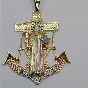SAINT BENEDICT anchor three colors  pendant only gold-plated fashion style big