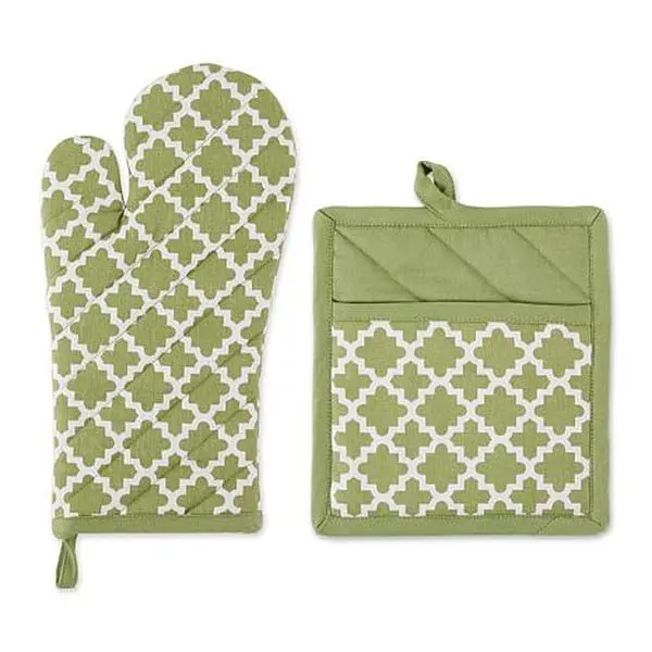Design Imports Lattice Oven Mitt & Potholder Set