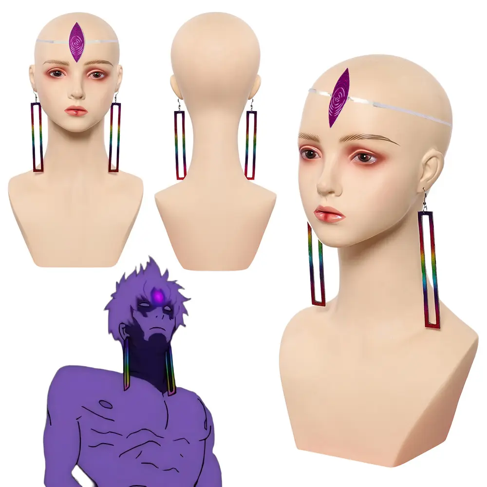 Fantasia Evil Eye‎ Jiji Earrings Men Cosplay Jewelry Anime Dan Dan Disfraz Costume Accessories Men Halloween Carnival Party Prop