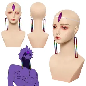 Fantasia Evil Eye‎ Jiji Earrings Men Cosplay Jewelry Anime Dan Dan Disfraz Costume Accessories Men Halloween Carnival Party Prop