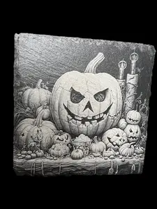 The Great Pumpkin - photo on slate coaster - perfect for Halloween and the fall season! Tableware Aesthetic Autumn Tabletop
