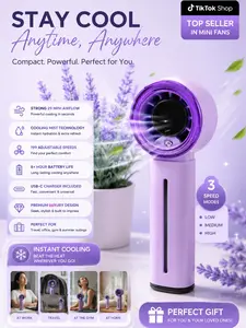 Premium Ice Mist Portable Fan + FREE USB-C Cable, 199 Speeds, LED Light