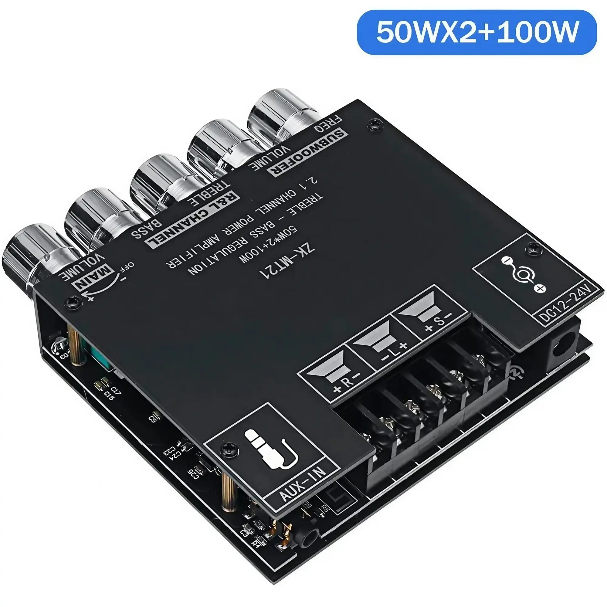 2.1 Channel Power Amplifier Board, Bluetooth-Compatible Audio Power Amplifier Module, External Amplifier Audio & Video Accessory for DIY Audio & Home Theater Speaker Amplifier, Audio Component Amplifiers