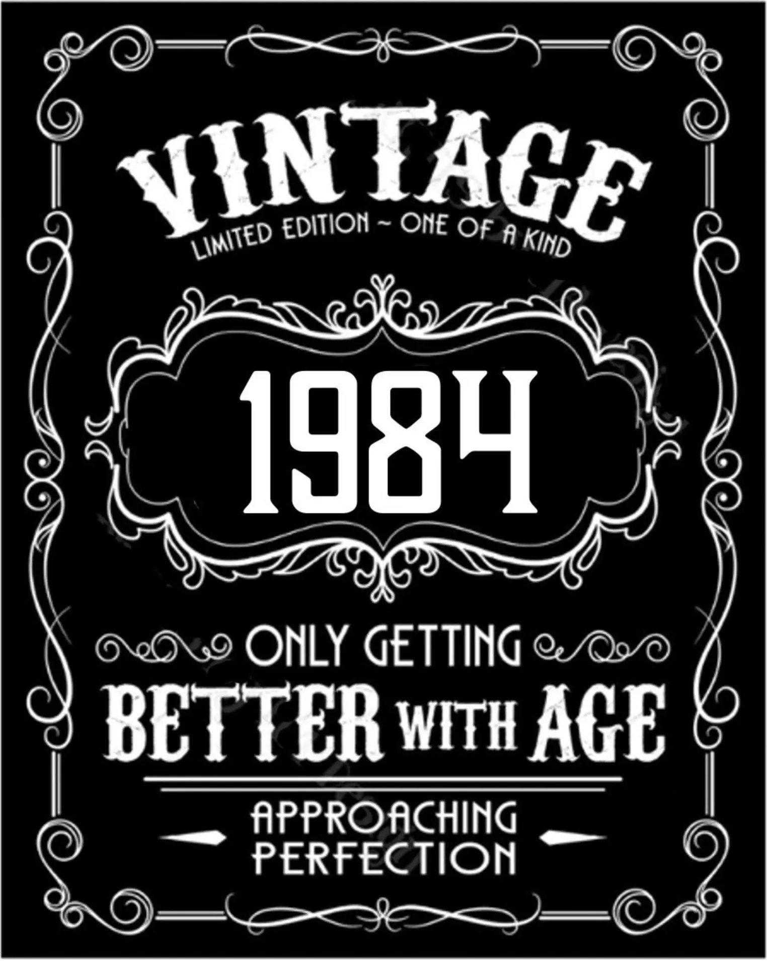 Custom Year Edible Wafer Paper Whiskey Label Topper for Happy Birthday Desserts, Multi-Size Single Sheet Option