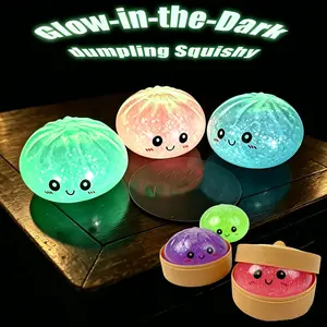 Expressive Big Dumpling Glow‑in‑the‑Dark Squishy - Blind Box, Mysecret Bun Fidget Toy, Soft TPR Material, Stress Relief, Unboxing Surprise, Random Style per Pack.Valentine's Day and Easter gifts, suitable for children to exchange gifts