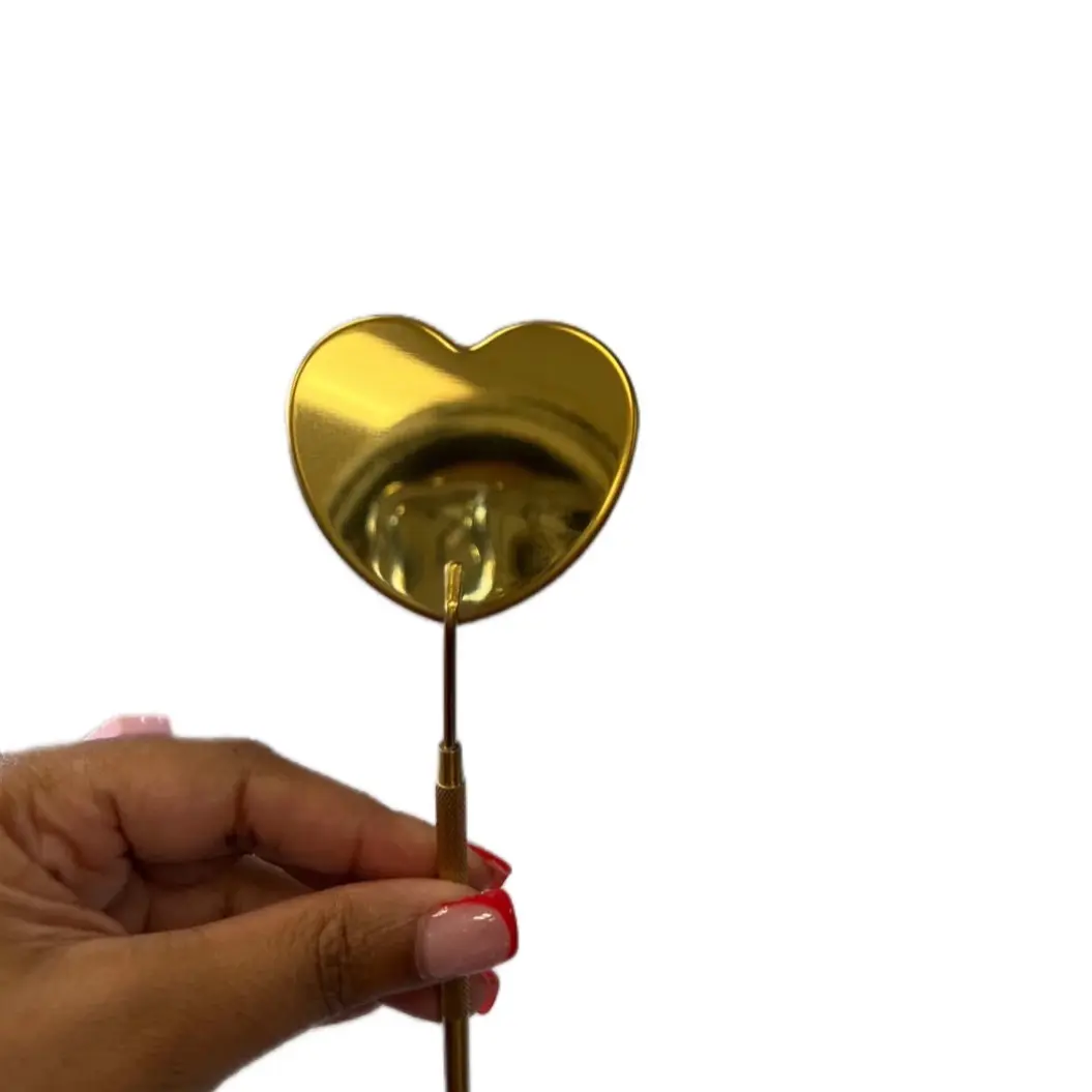 Golden Heart Lash Mirror - Perfect for Makeup or Eyelash Application