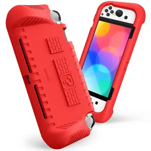 Fintie Shockproof Case for Nintendo Switch OLED with Game Card Slots & Ergonomic Grip, Easy to Install, Durable Nintendo Console Protection Cover