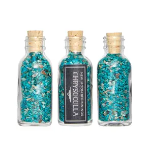 Chrysocolla Gem Bottle - Polished Chips of Chrysocolla Crystals