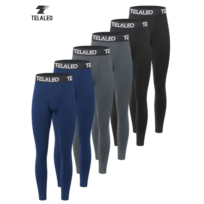 6 Pack Boys' Youth Compression Leggings Pants Tights Athletic Base Layer For Running Hockey Basketball