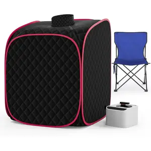 Portable Steam Sauna for Home 9 Levels Heating Sauna Tent with Steamer and Folding Chair for Relaxation Detoxification Spa