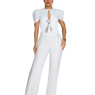 TikTok Shop All White Jumpsuit Fashion TikTok Shop
