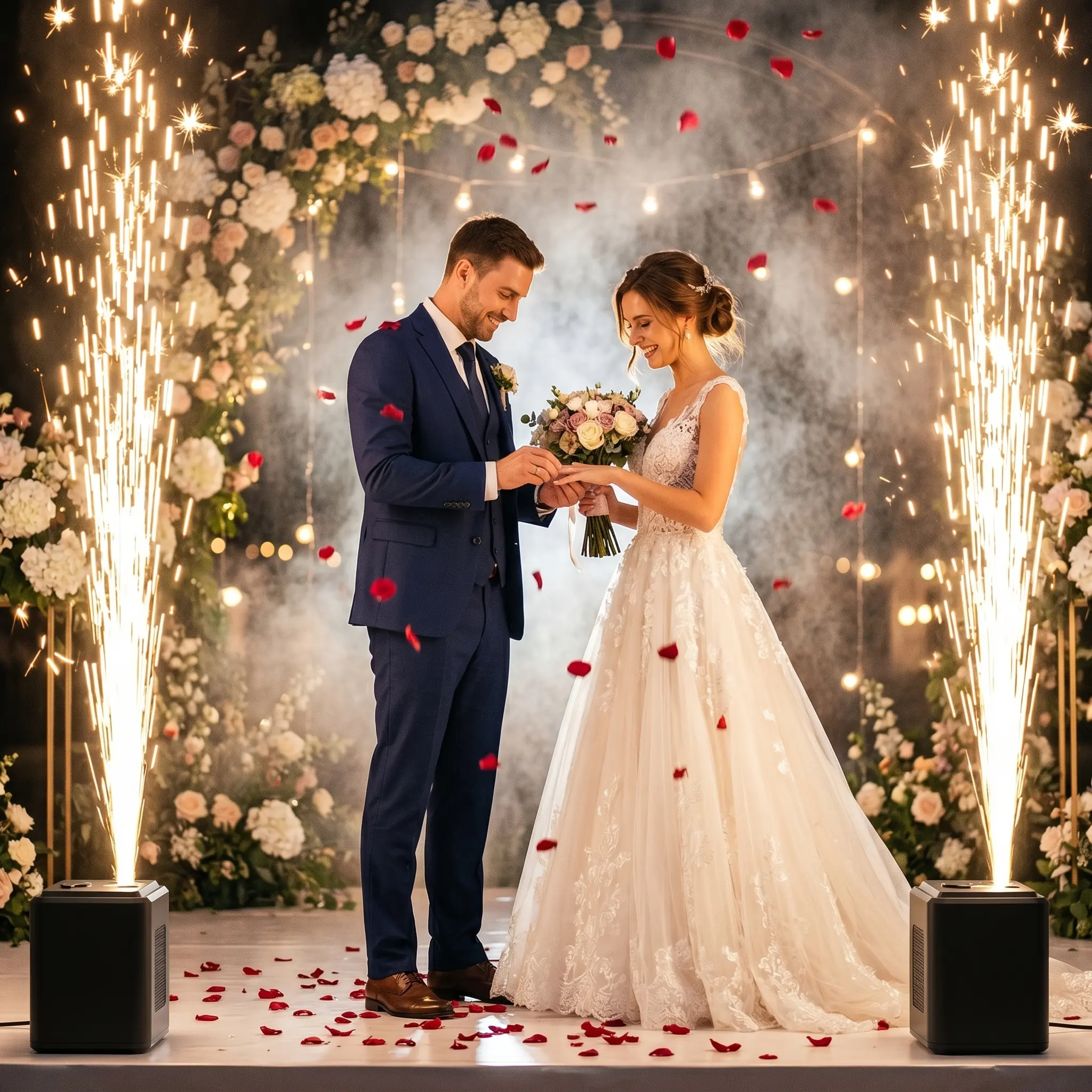 Cold Spark Machine, Stage Special Effect Firework Machine for Party Wedding DJ Disco Live Show, Safe Cold Spark Firework Machine for Event Decor