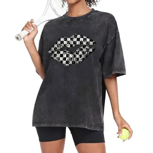 Washed T-Shir Leopard Lip1