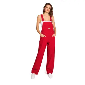Lana Roux Red Denim Overalls
