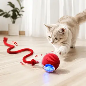 Smart Interactive Cat Toy Ball, USB Rechargeable Automatic Rolling Pet Toy with Moving Tail & Motion Sensor for Indoor Cats, Self-Playing Entertainment Toy for Bored Pets