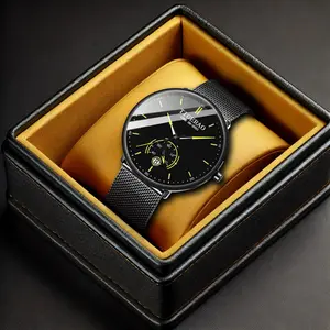 TIGERAO Minimalist Mesh - Band Watch – Sleek Black Dial with Neon Accents, Perfect for Daily Wear & Office Style