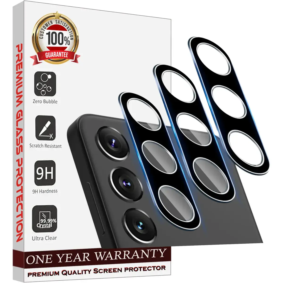 Entronix 3-Pack for Galaxy S24, Clear Camera Lens Protector, Easy Installation Cover Protection