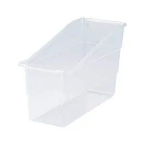 12" x 7 1/2" Clear Classroom Plastic Book Bin Organizers - 6 Pc.