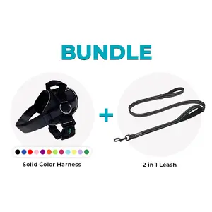 Joyride 2.0 Solid Colors All-In-One Walk Kit - Dog Harness + Heavy Duty 2 in 1 Leash and Seatbelt  Durable Functional Pet Walking Solution, all in one dog walking no pull dog harnesses and leash with seatbelt in 1 Boston terrier pug breed heavy duty