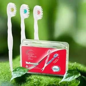 20-Pack Tongue Cleaning Brushes, Portable Mini Toothbrushes with Fresh Beads, Mint Peach Tea Flavors, Outdoor Camping Oral Care, Oral Hygiene Essentials