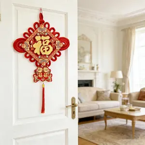 1pc Traditional Chinese New Year Fu Character Hanging Ornament - Luck Tassel Decorations with /// Fu Symbol, Door & Wall Hanger for Lunar New Year, Wedding, Home Décor Suitable for Lunar New Year, Wedding, Home Décor