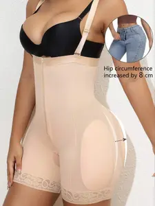 Women's Open Bust Zipper Fly Hook & Eye Closure Shapewear Romper, Tummy Control Butt Lifter, Hip Lifting Shaping, Women's Shapewear for Daily Wear, Compression, Underwear